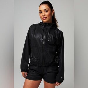 NWT Fabletics One Jacket Black Shine Small